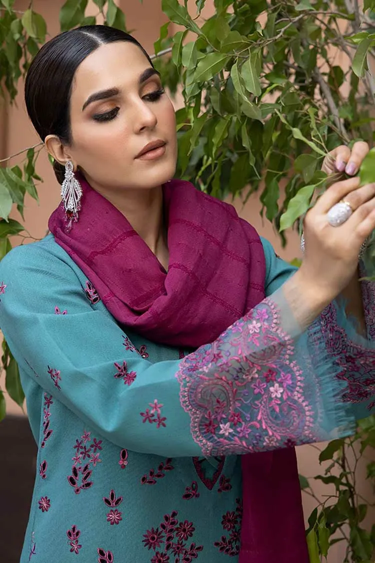 01 Nuray Carnation Winter Shawl Karandi Collection