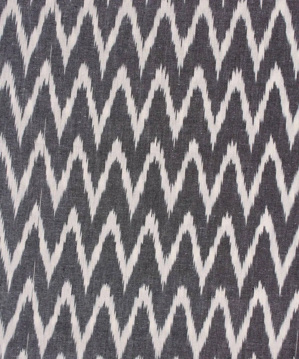 0.84m Handwoven grey and white ikat cotton fabric