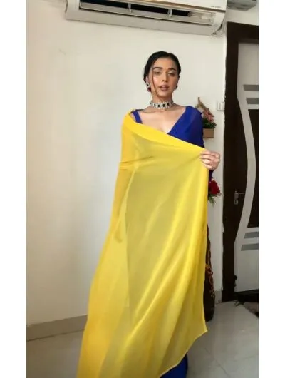 1 Min Saree Stitched Ready to Wear Sari Two Colors