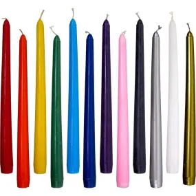 10" Taper Candles Assorted (Pack of 12)