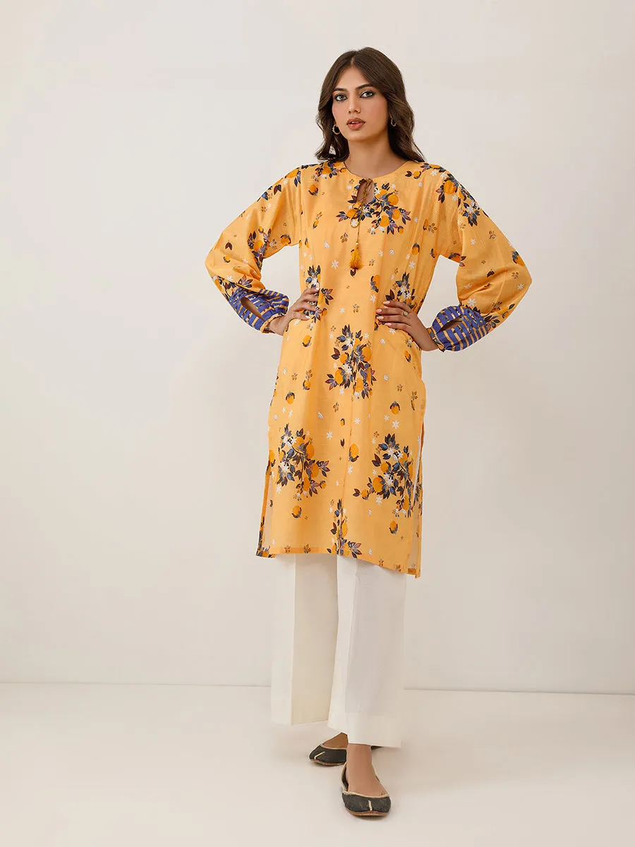 1pc Unstitched Digital Printed Lawn Slub Kurti