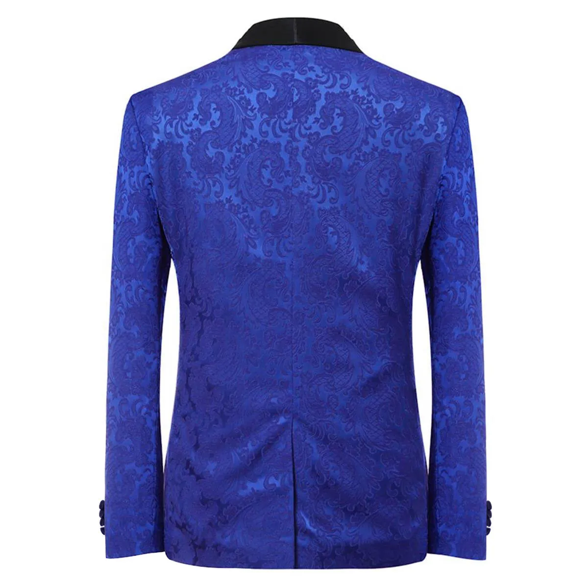 3-Piece Slim Fit Jacquard Suit Blue