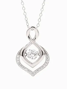 925 Silver Dancing American Diamond Infinity Drop Pendant