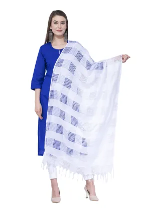 A R SILK Off white Color Window square Cotton Dupattas and Chunnis