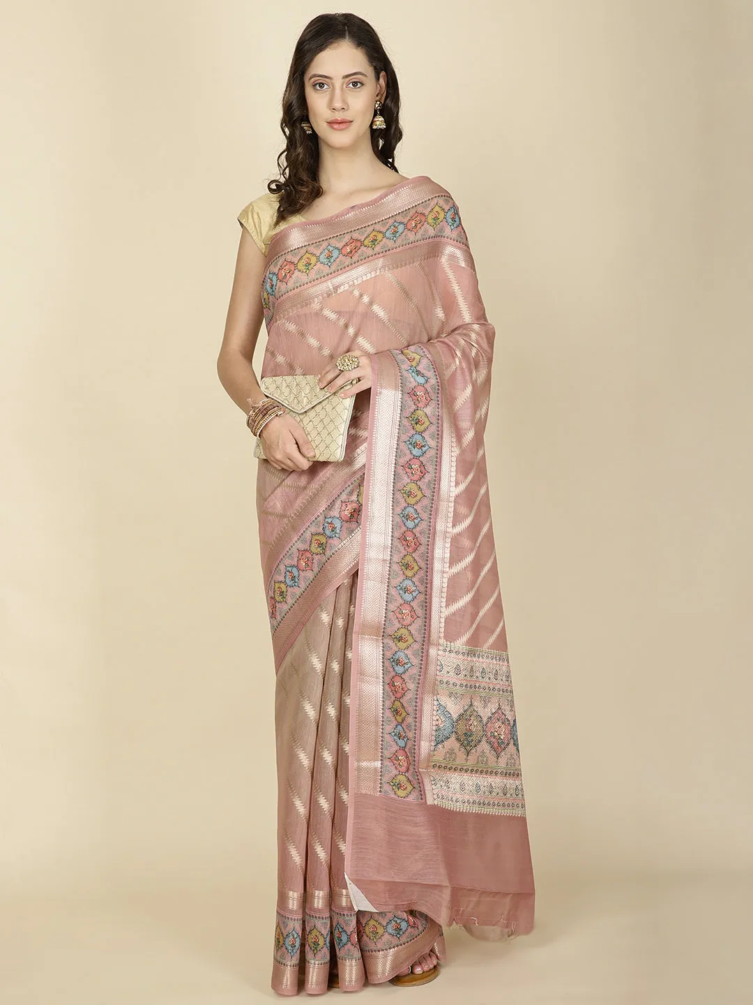 Abstract Printed Cotton Saree