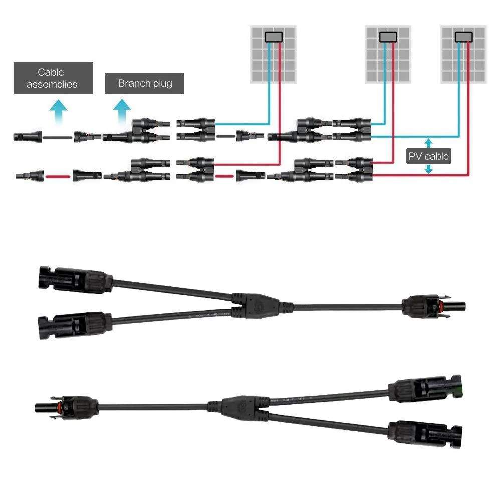 ACOPWER 1 Pair Solar Panel PV T/Y Connectors