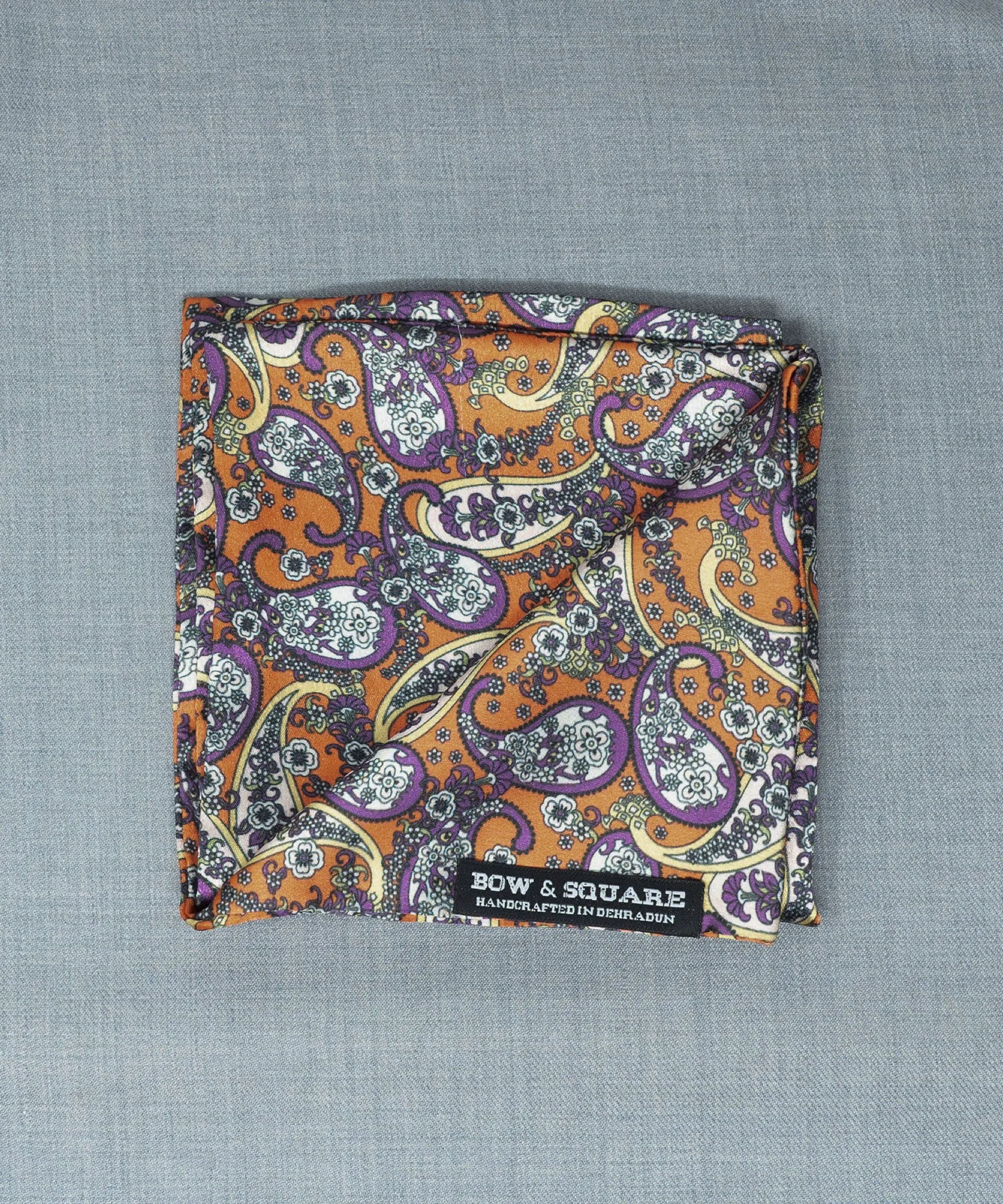 After 8 Paisley Purple Pocket Square