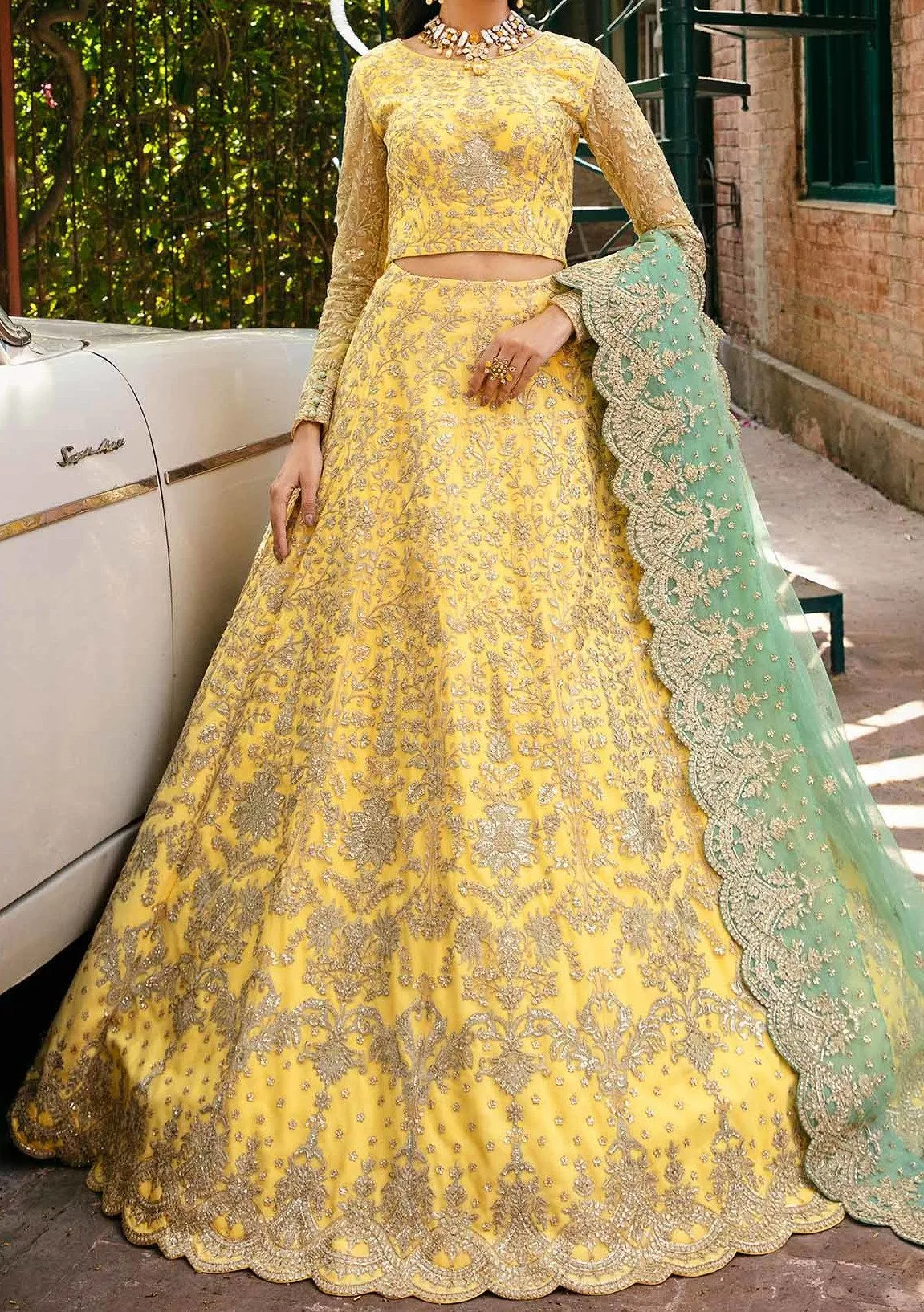 Akbar Aslam Ilona Pakistani Net Lehenga Choli