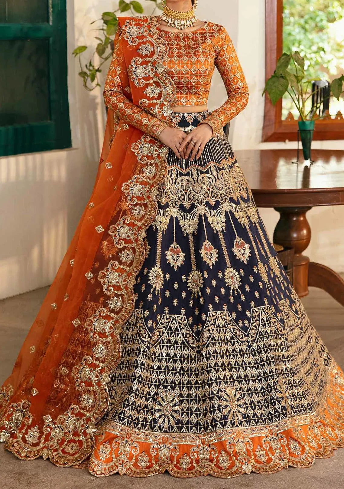 Akbar Aslam Sirena Pakistani Raw Silk Lehenga Choli