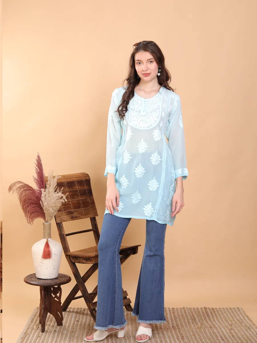 Anam Crepe Designer Chikankari Kurti