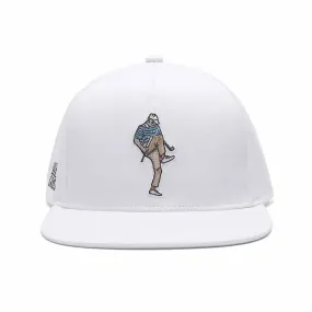 Angry Golfer White SnapBack Golf Hat - Flat Brim