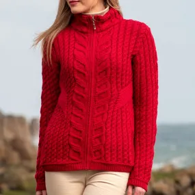 Aran Zip Cardigan with Side Detail [3 Colors]