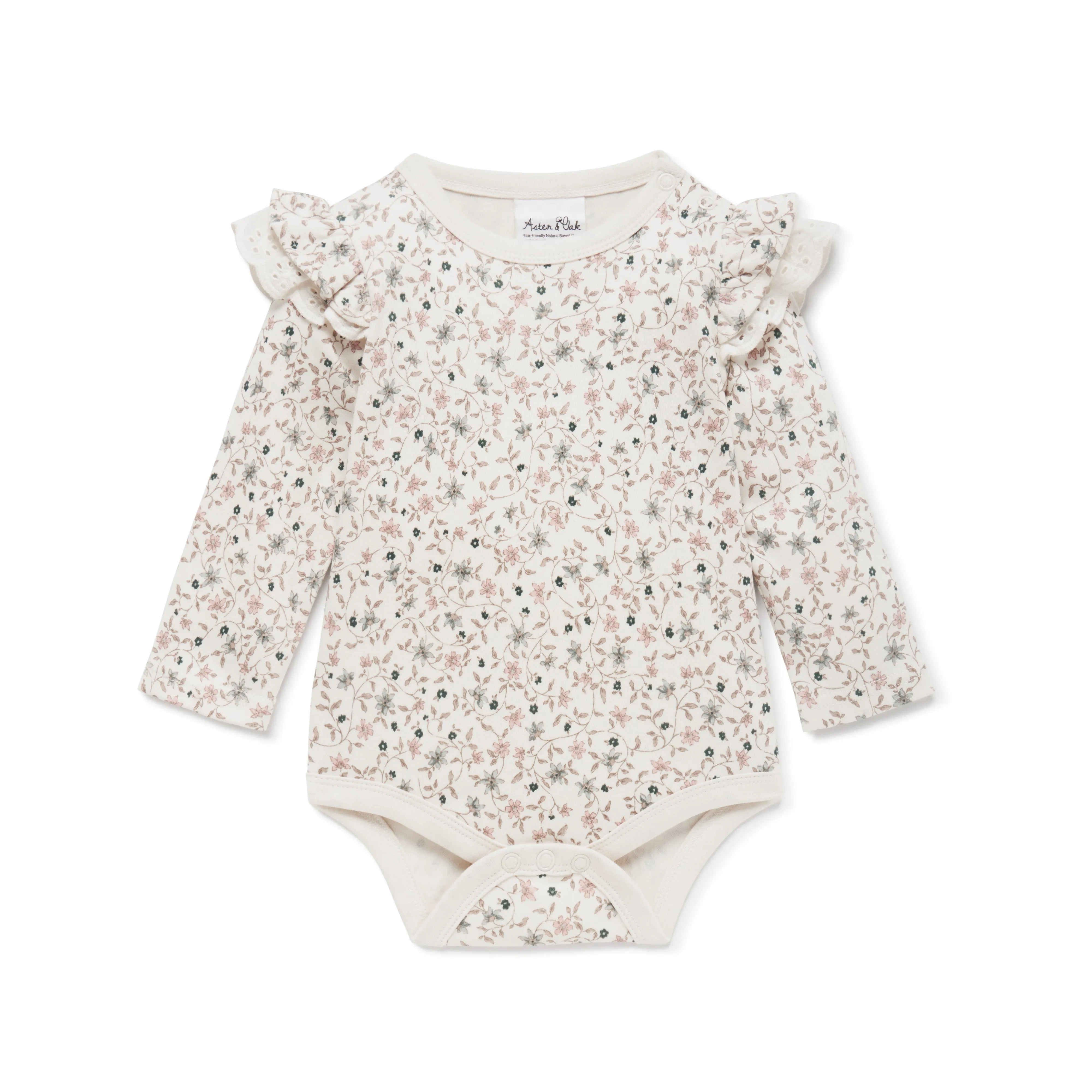 Aster & Oak Winter Floral Flutter Onesie