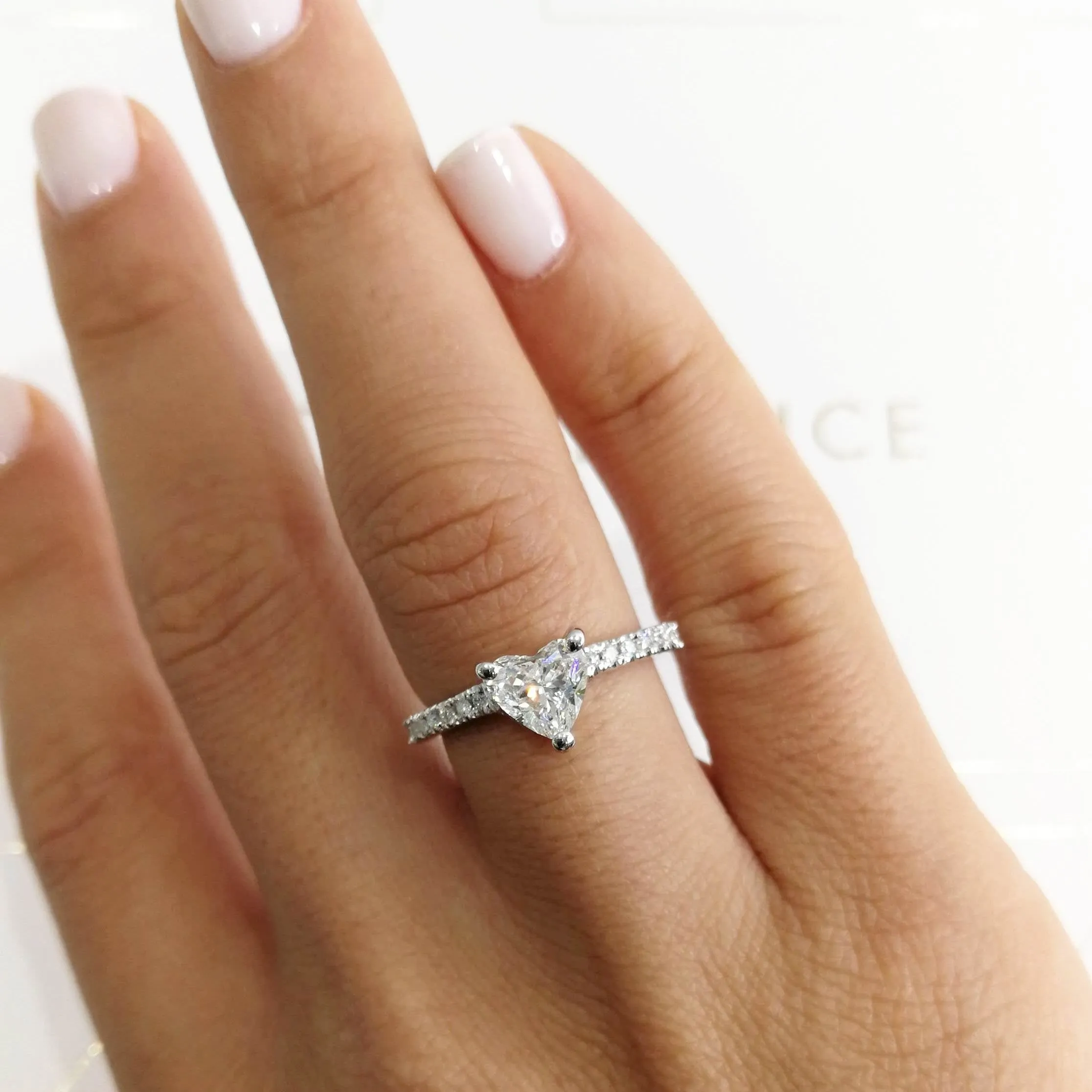 Audrey Diamond Engagement Ring -18K White Gold