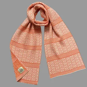 AVIEMORE SCARF -  CREAM & ORANGE