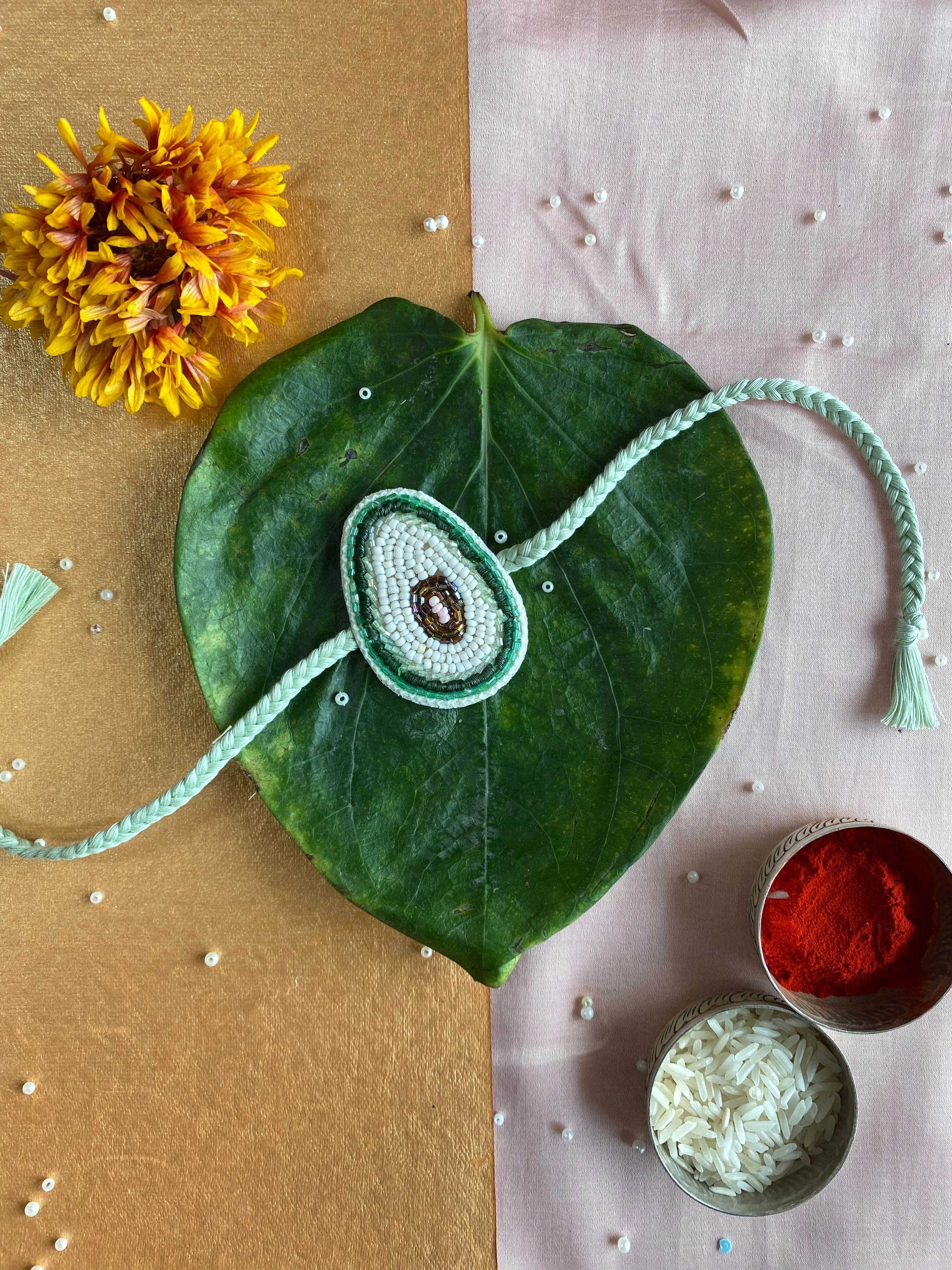 Avocado Embroidered Rakhi