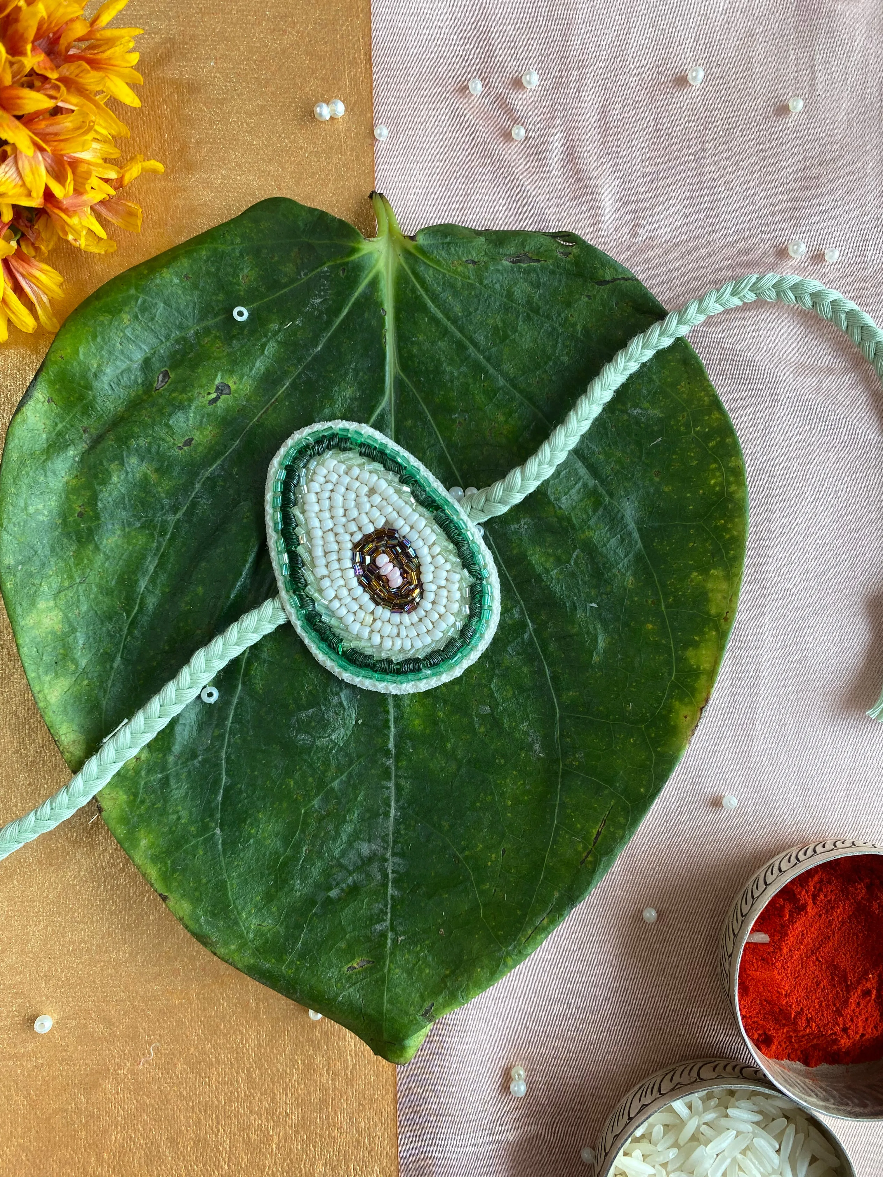 Avocado Embroidered Rakhi