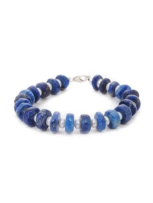 Aztec Lapis Lazuli Coin Bracelet