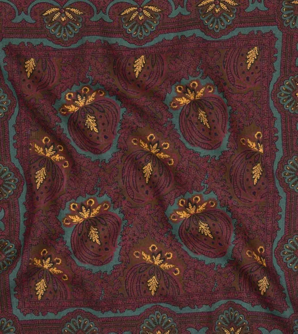 Baroque Paisley Print Pocket Square