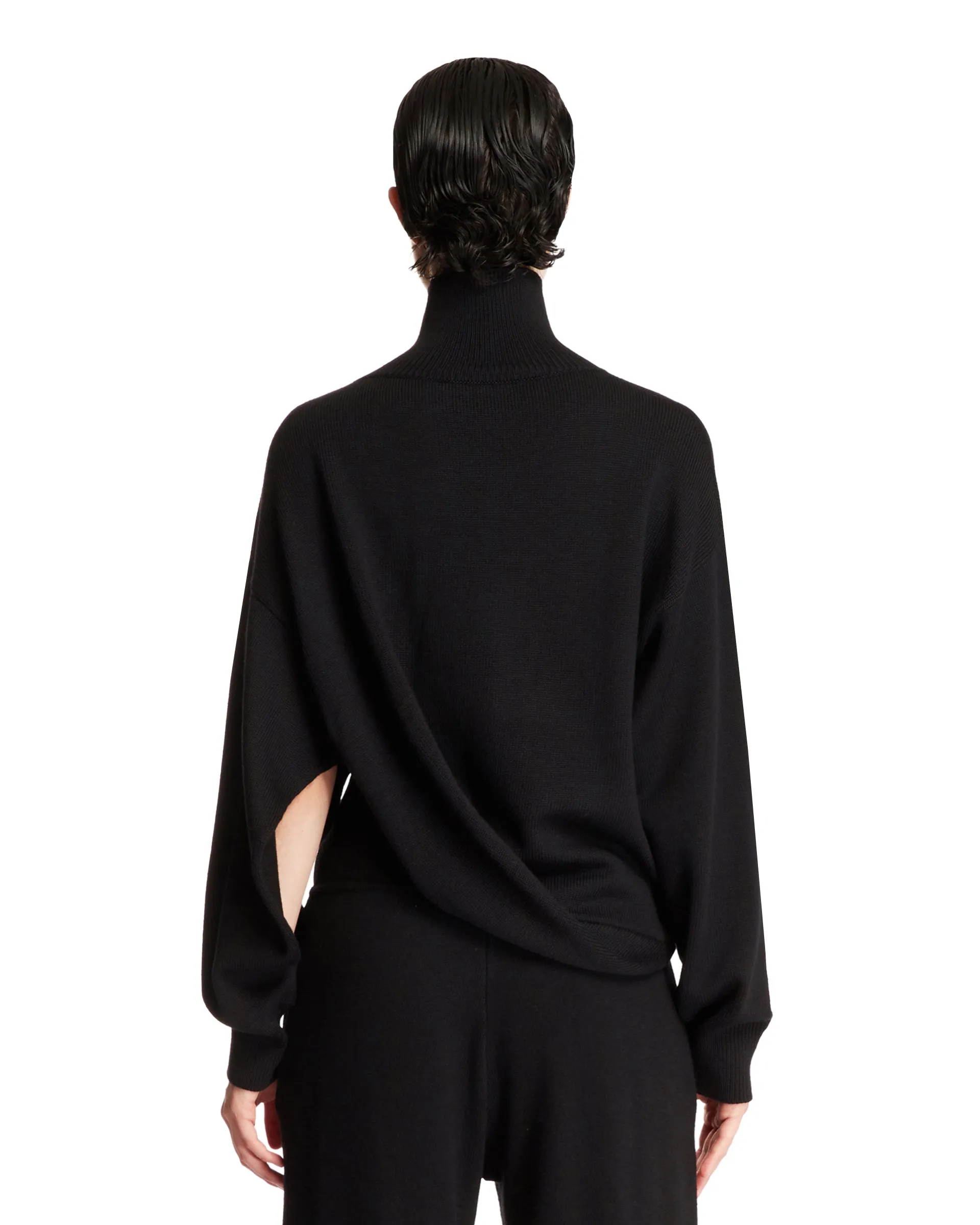 Black Asymmetric Pullover