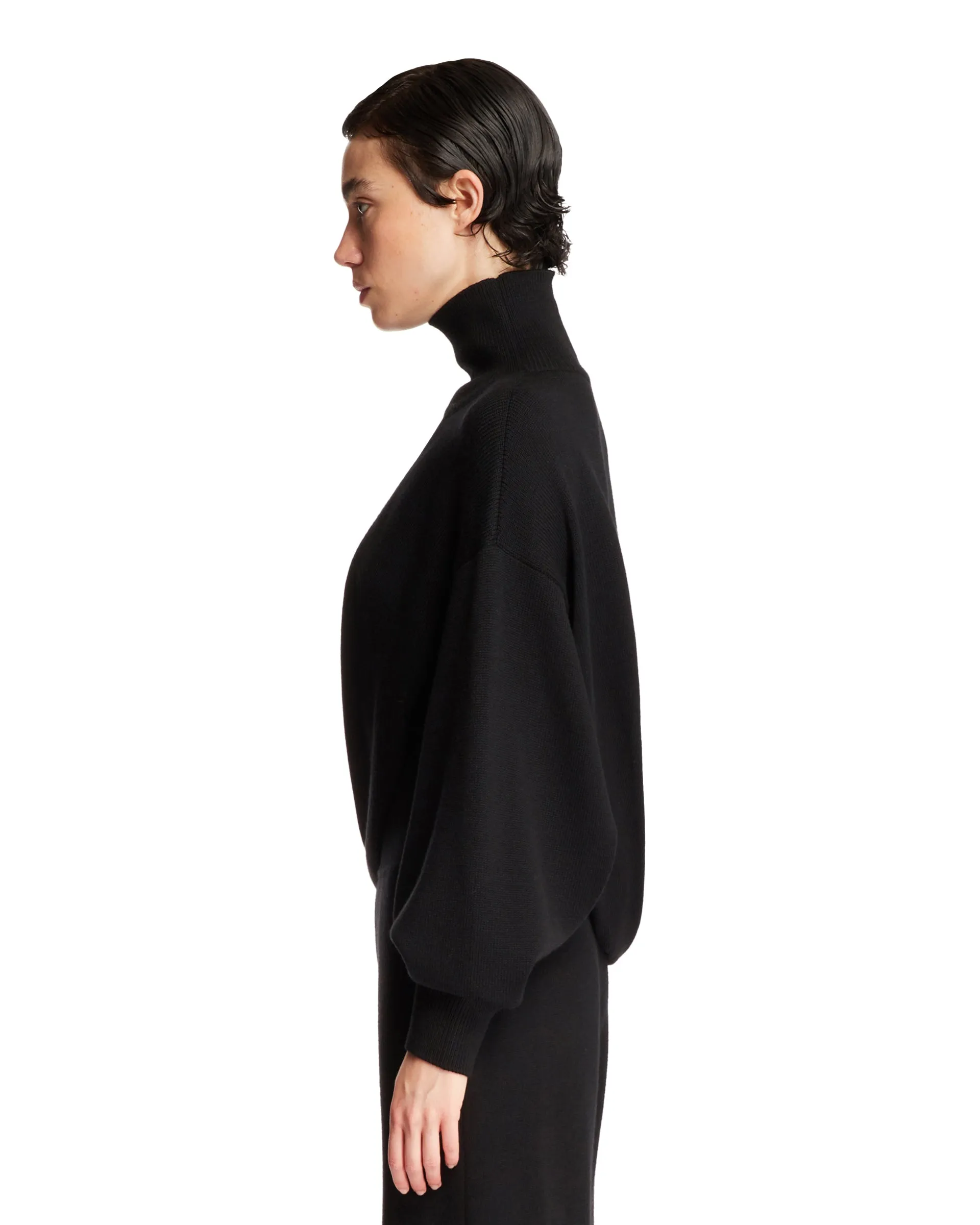 Black Asymmetric Pullover