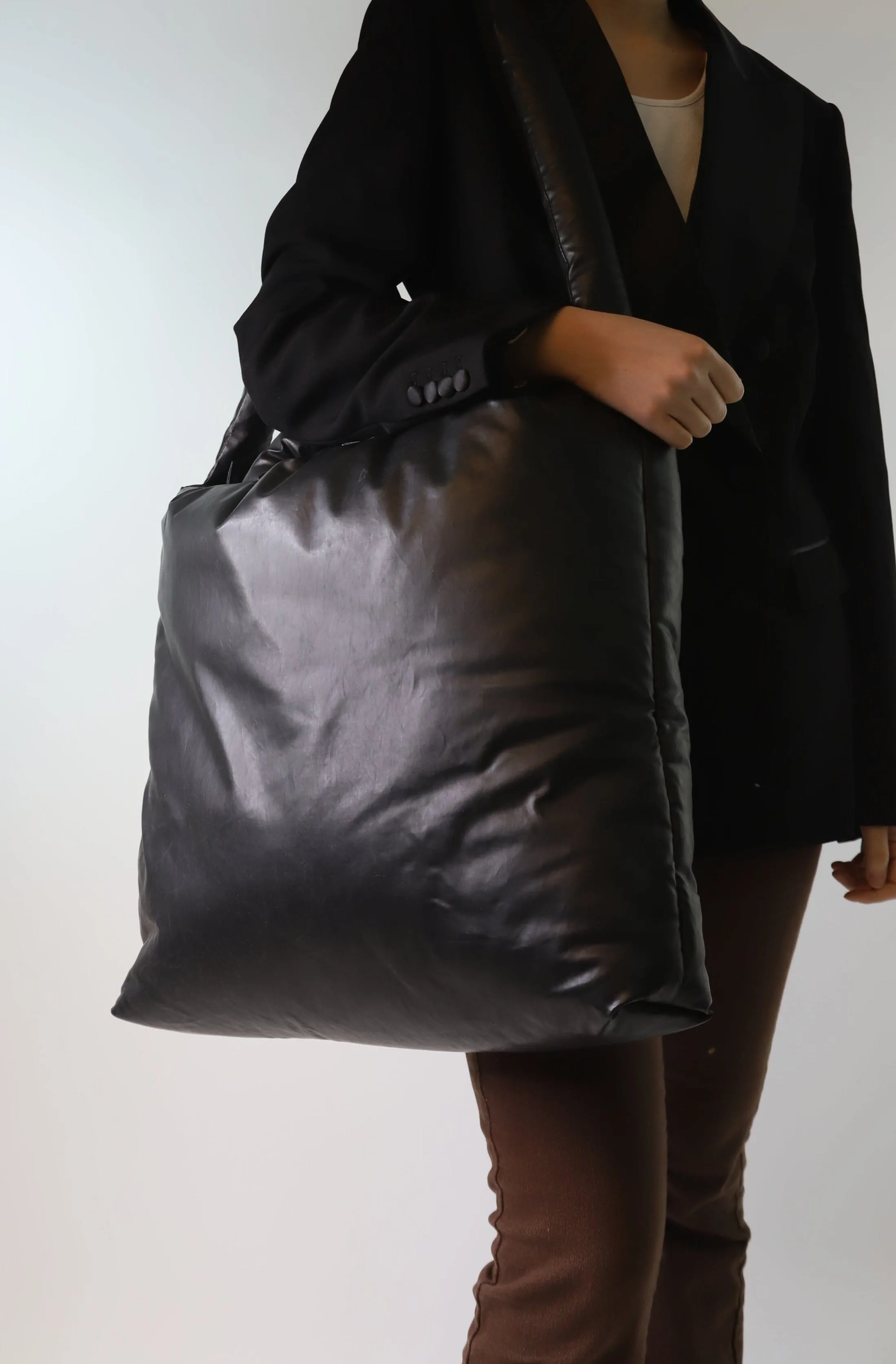 Black large puffer bag