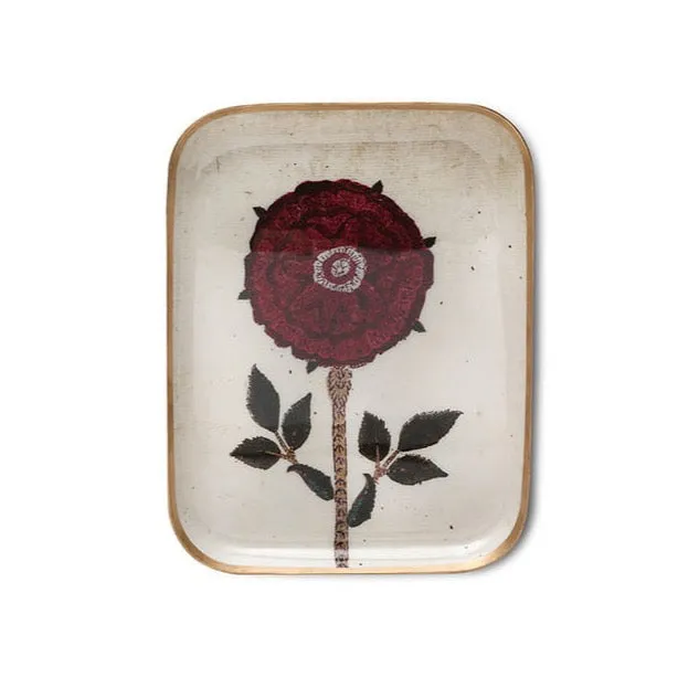 Boncoeurs - Peony - Enamelled Aluminum Tray, Medium