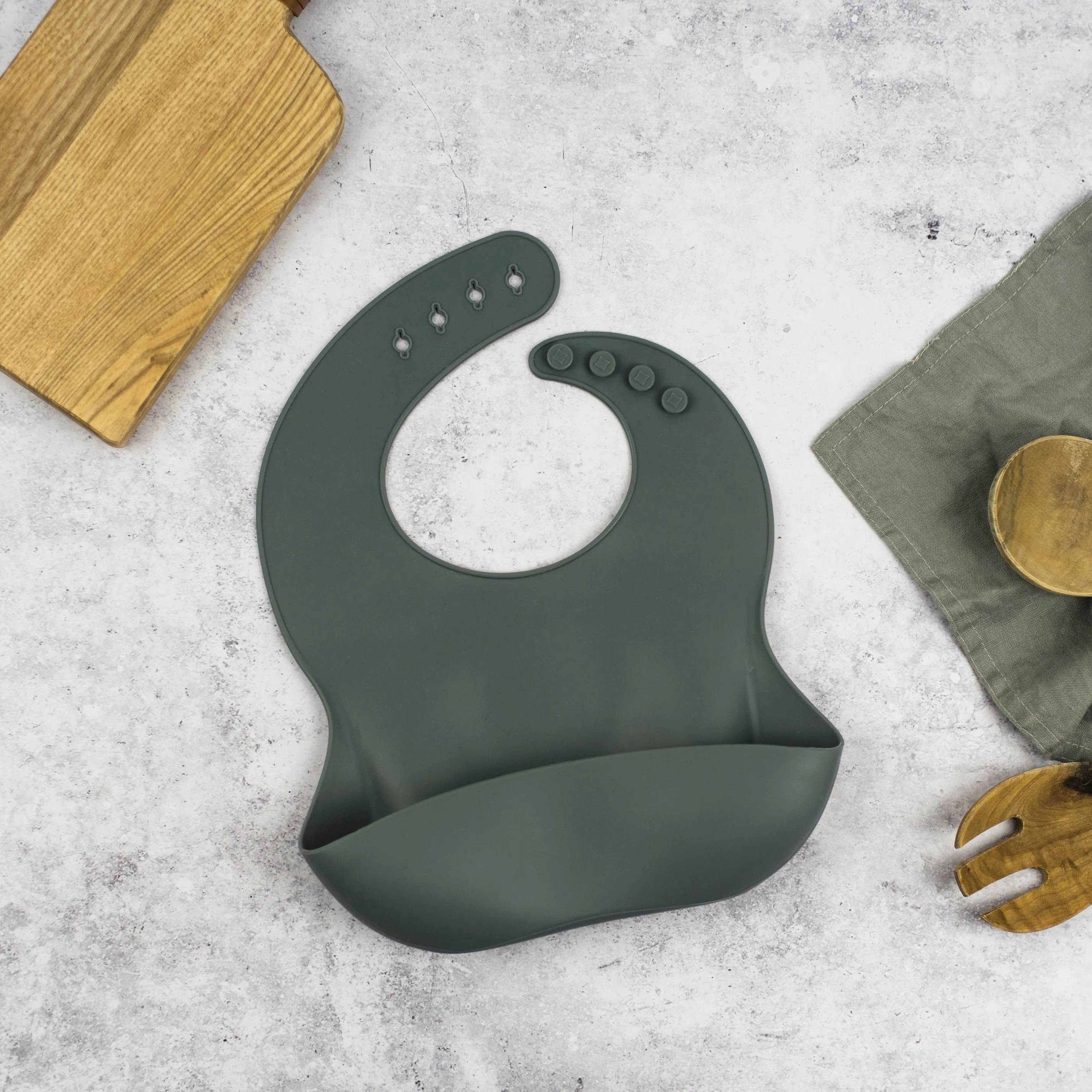 Boo Chew Silicone Bib - Graphite