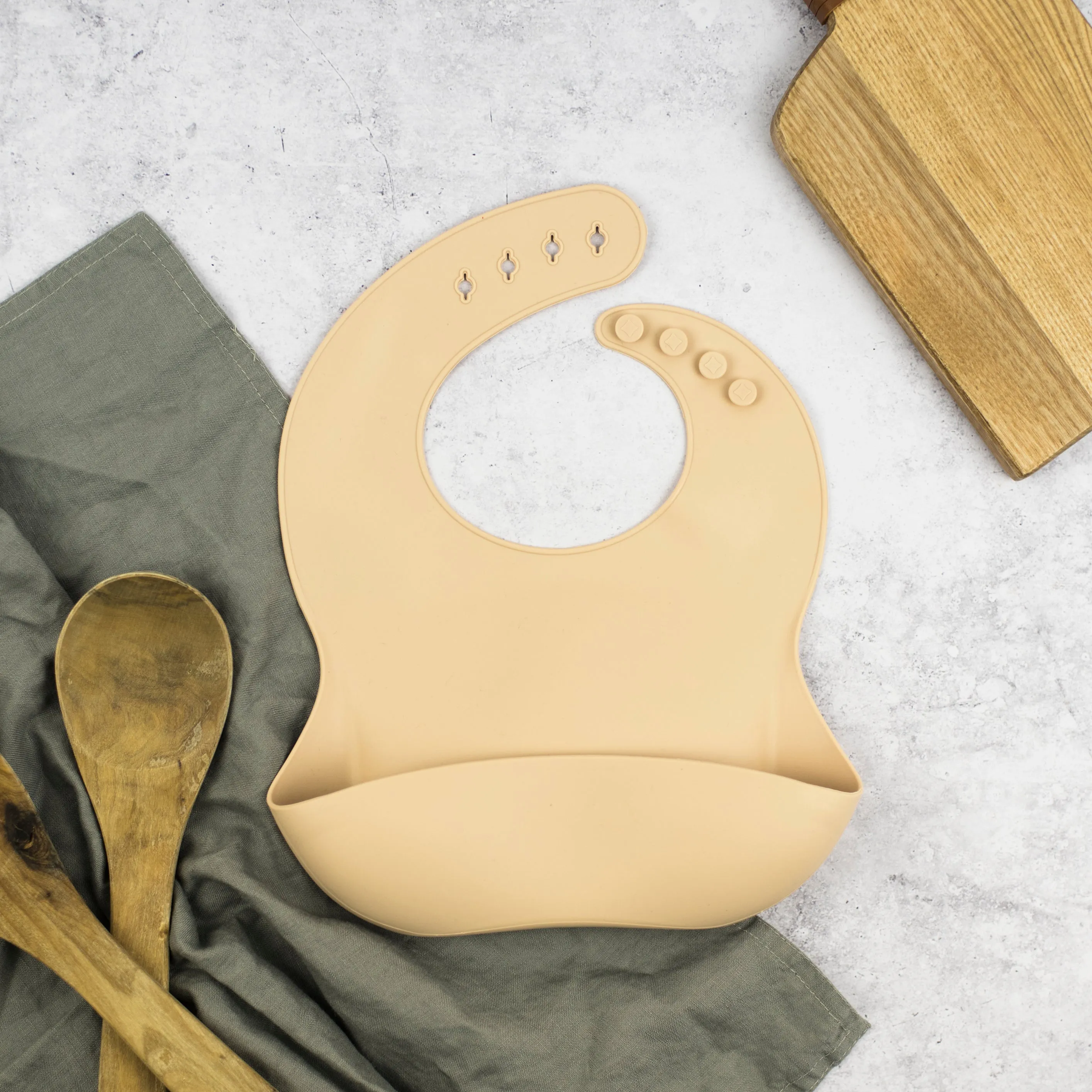 Boo Chew Silicone Bib - Oat