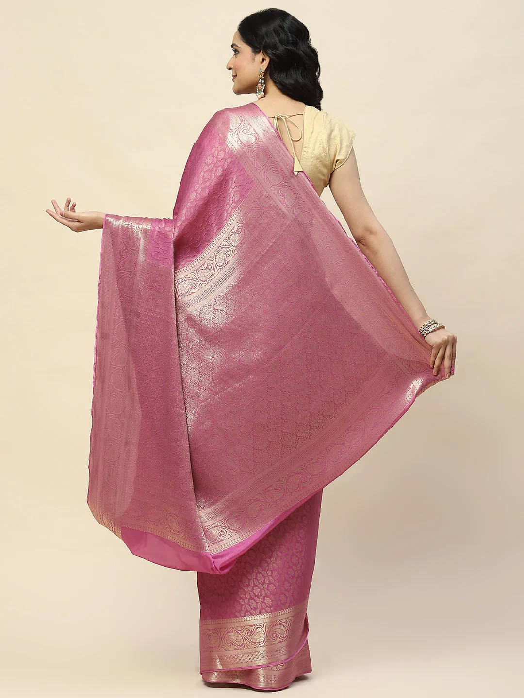 Brocade Woven Georgette Saree