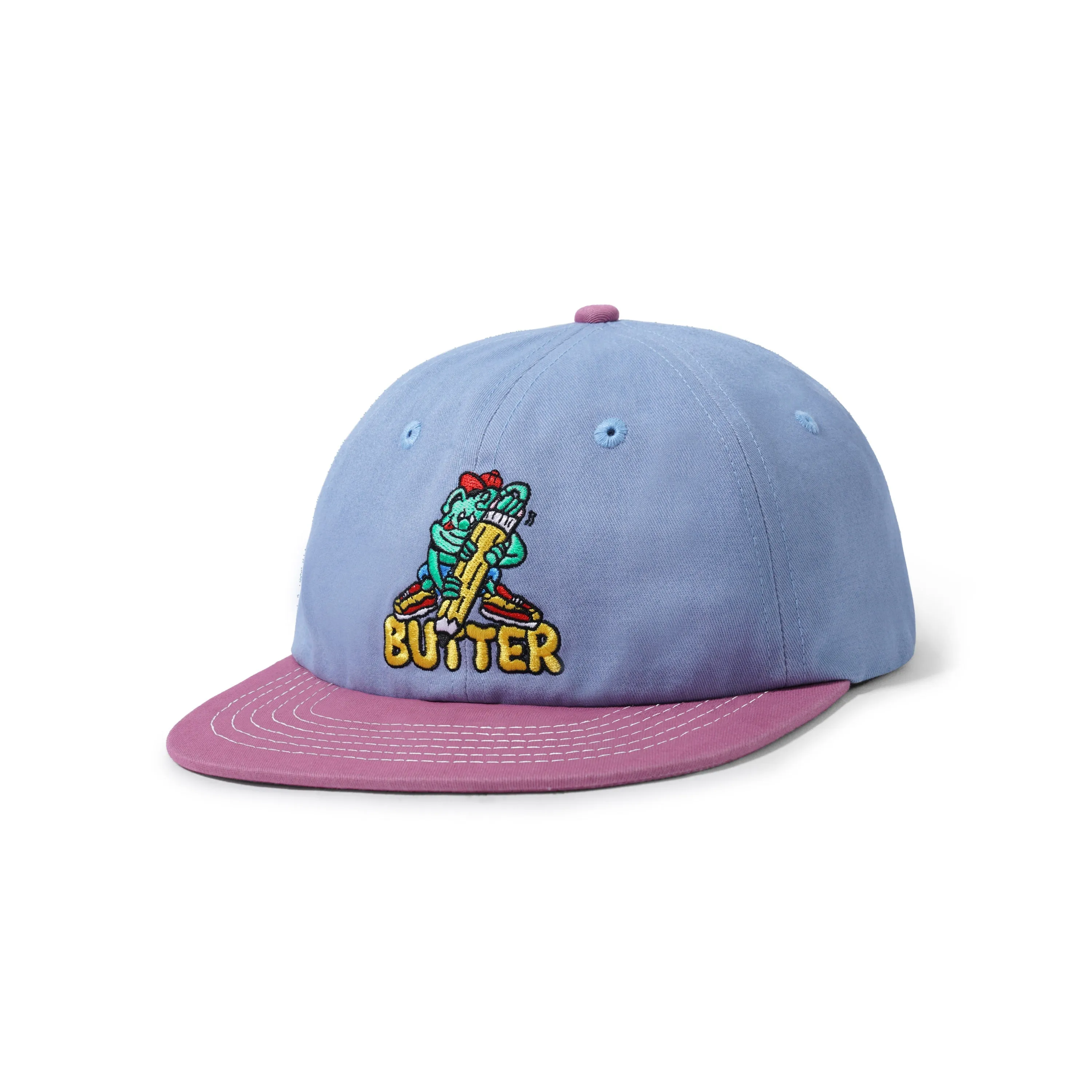 Butter Goods Martian 6 Panel Cap Washed Blue/Mauve