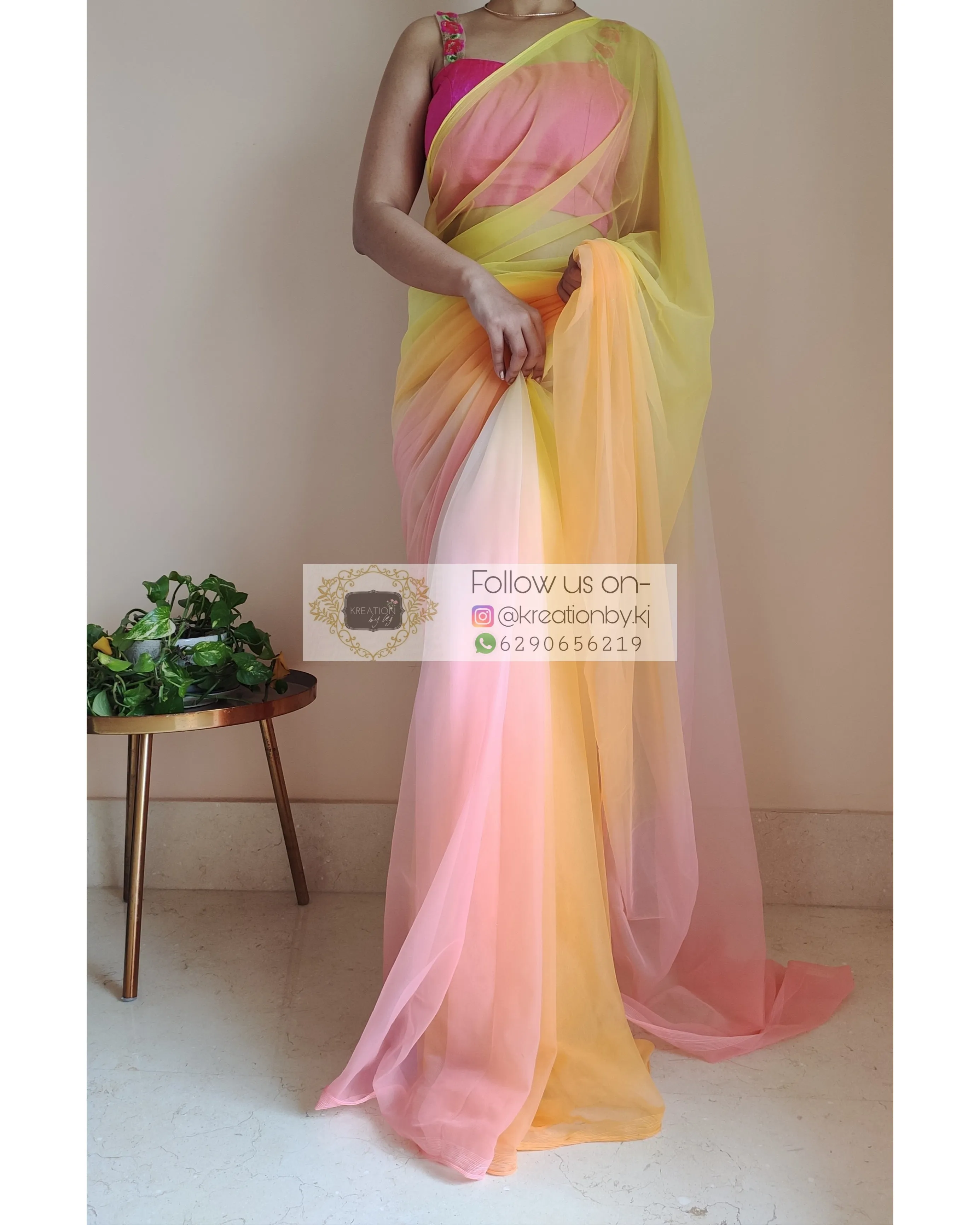 Candy Floss Ombré Net Saree