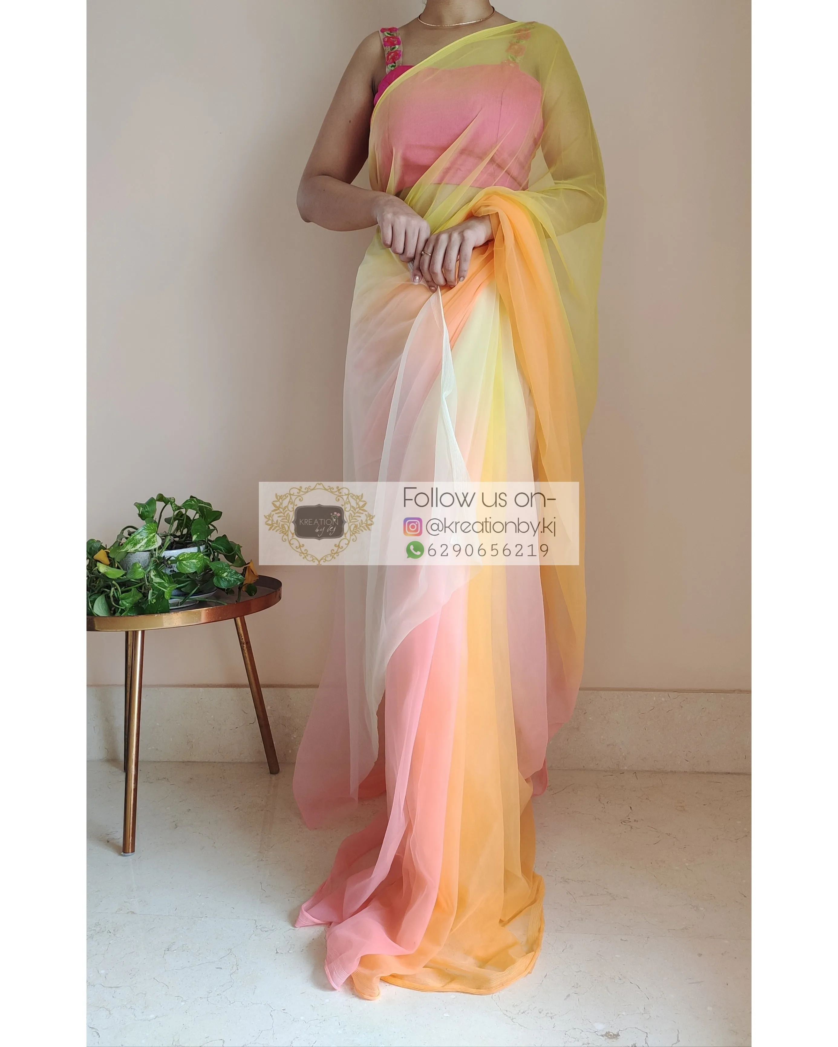 Candy Floss Ombré Net Saree