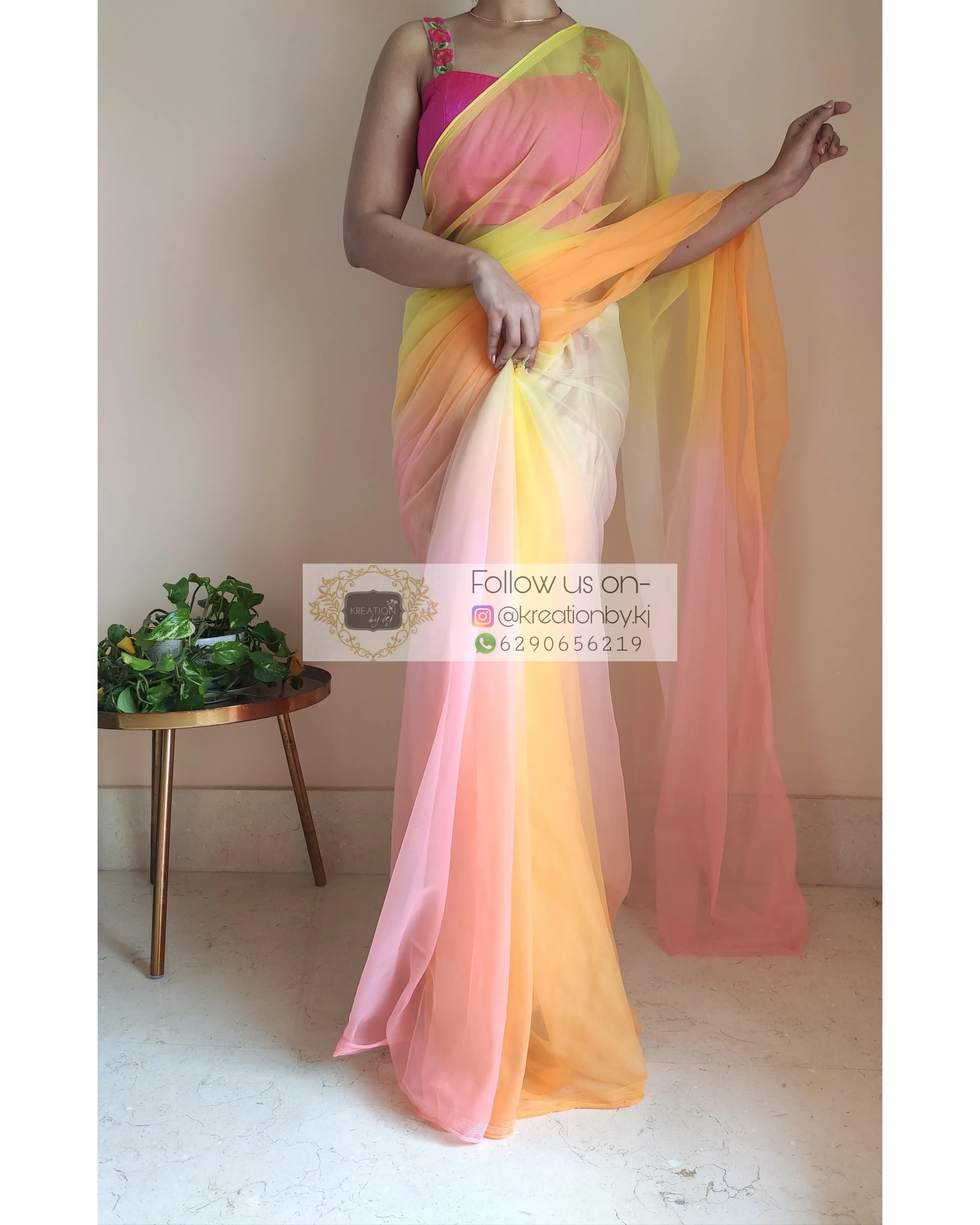 Candy Floss Ombré Net Saree