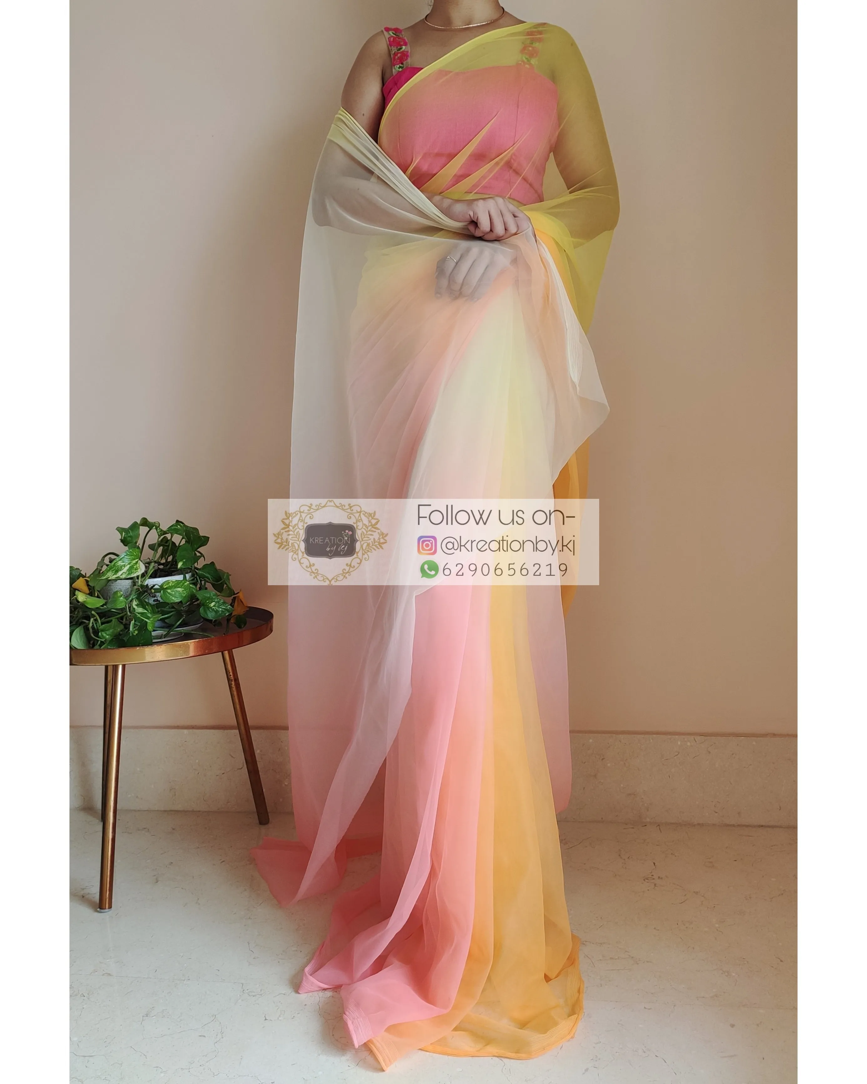 Candy Floss Ombré Net Saree