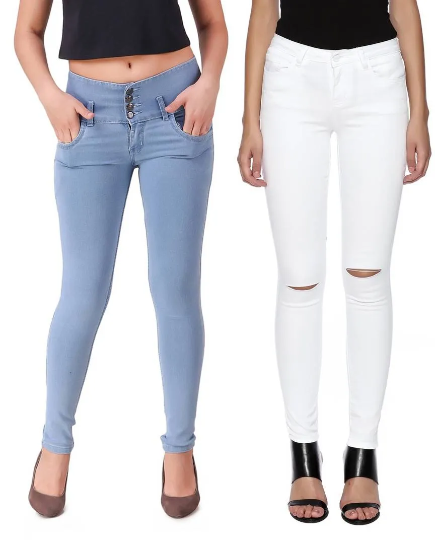 Combo Of 2 Denim Skinny Fit Jeans