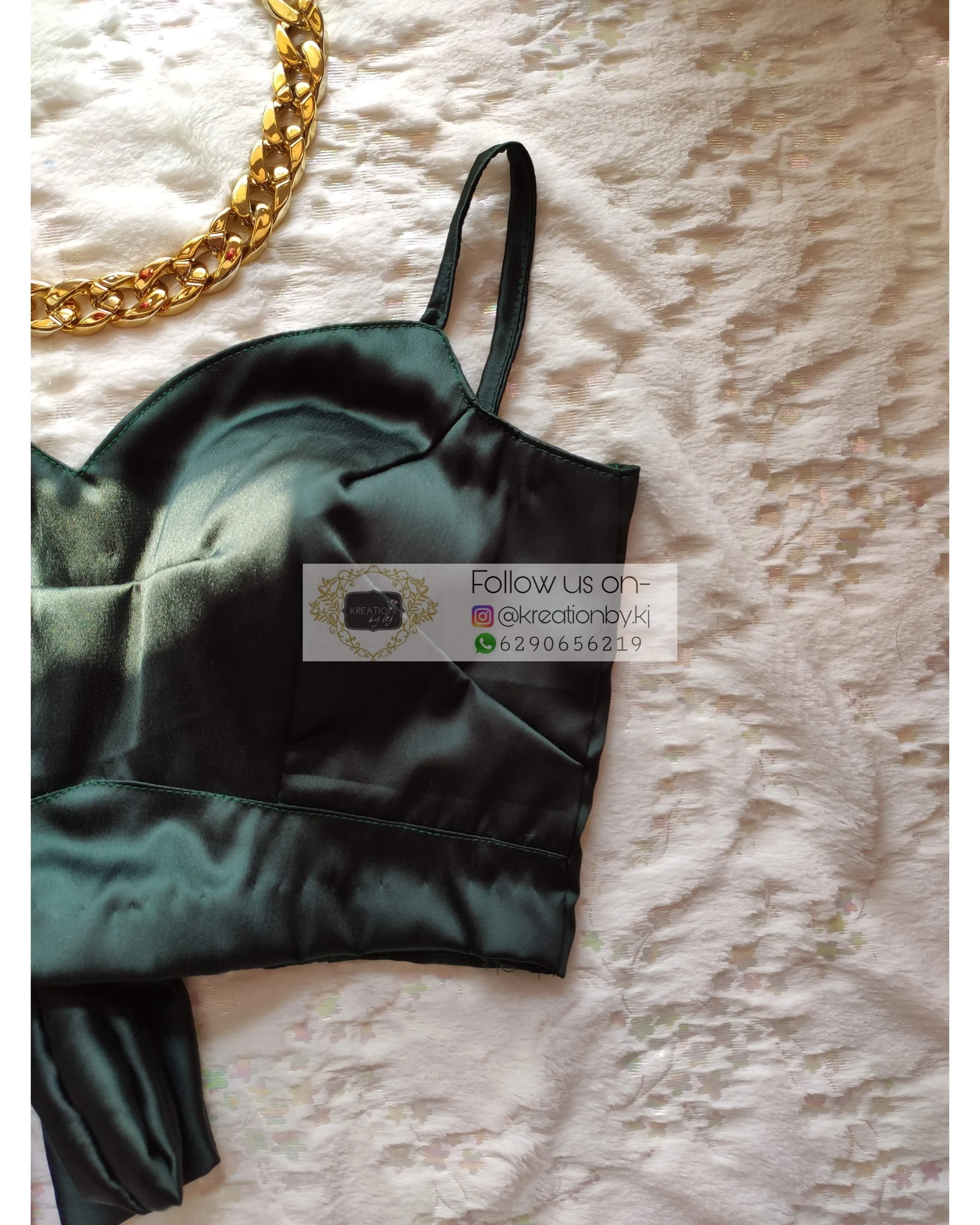 Dark Blackish Green Strappy Blouse