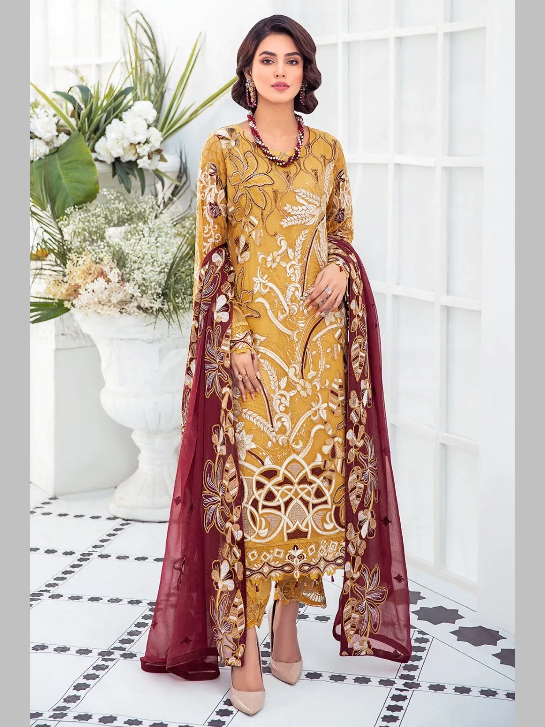 Designer Embroidered Chiffon