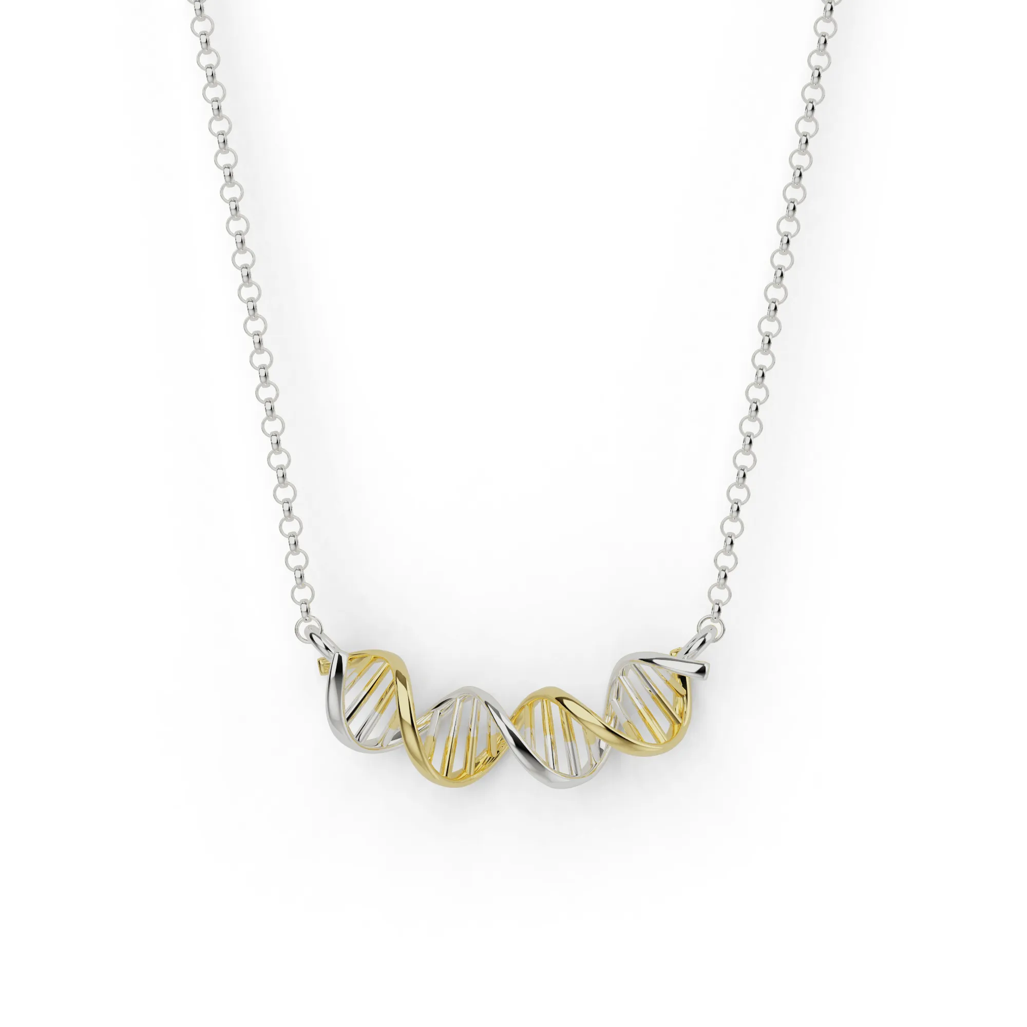 DNA necklace H | silver & gold vermeil