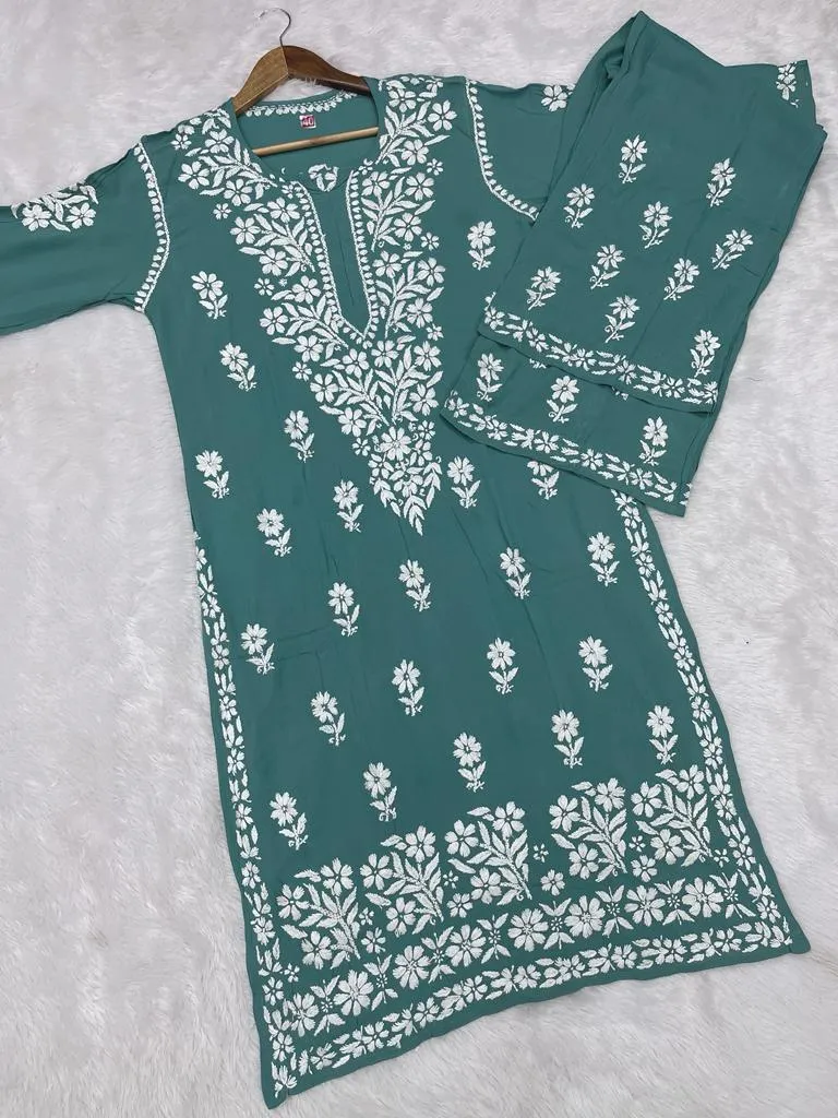 Dua Modal Premium Chikankari Kurti Set