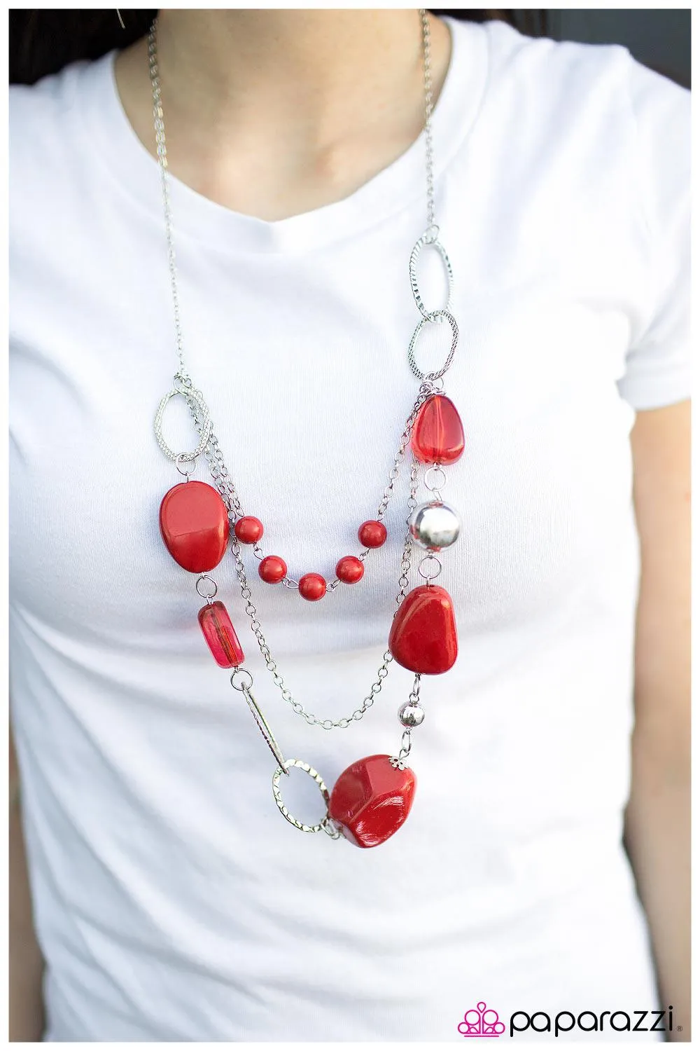 Easy On The Eyes Red Necklace - Paparazzi Accessories