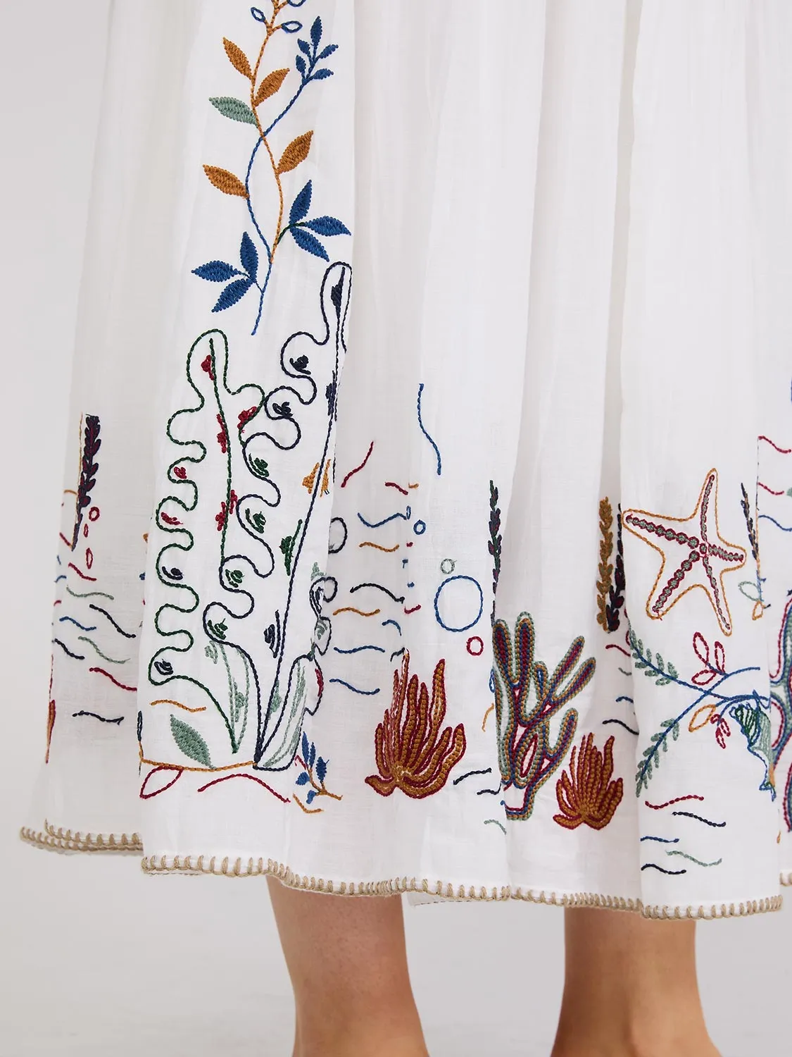 Embroidered Maxi Skirt