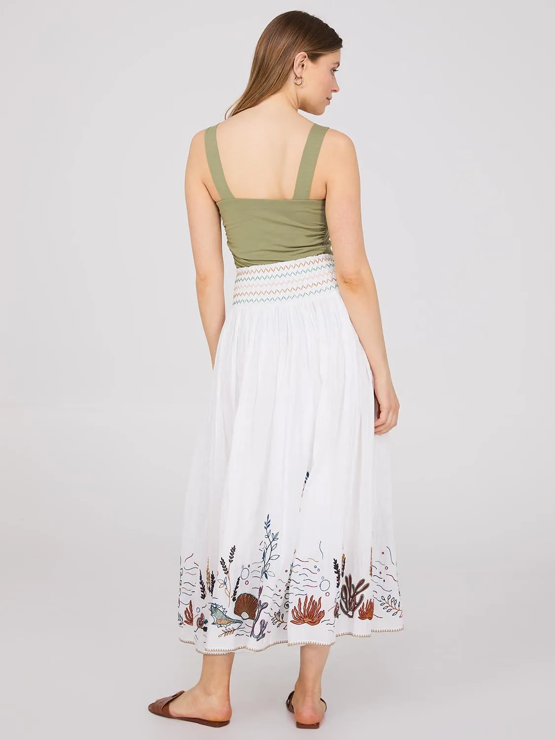 Embroidered Maxi Skirt