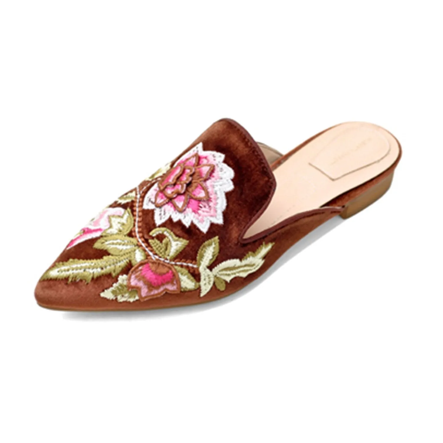 Embroidery Mule Flats