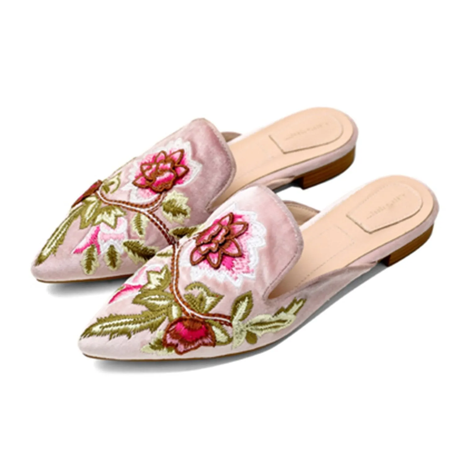 Embroidery Mule Flats