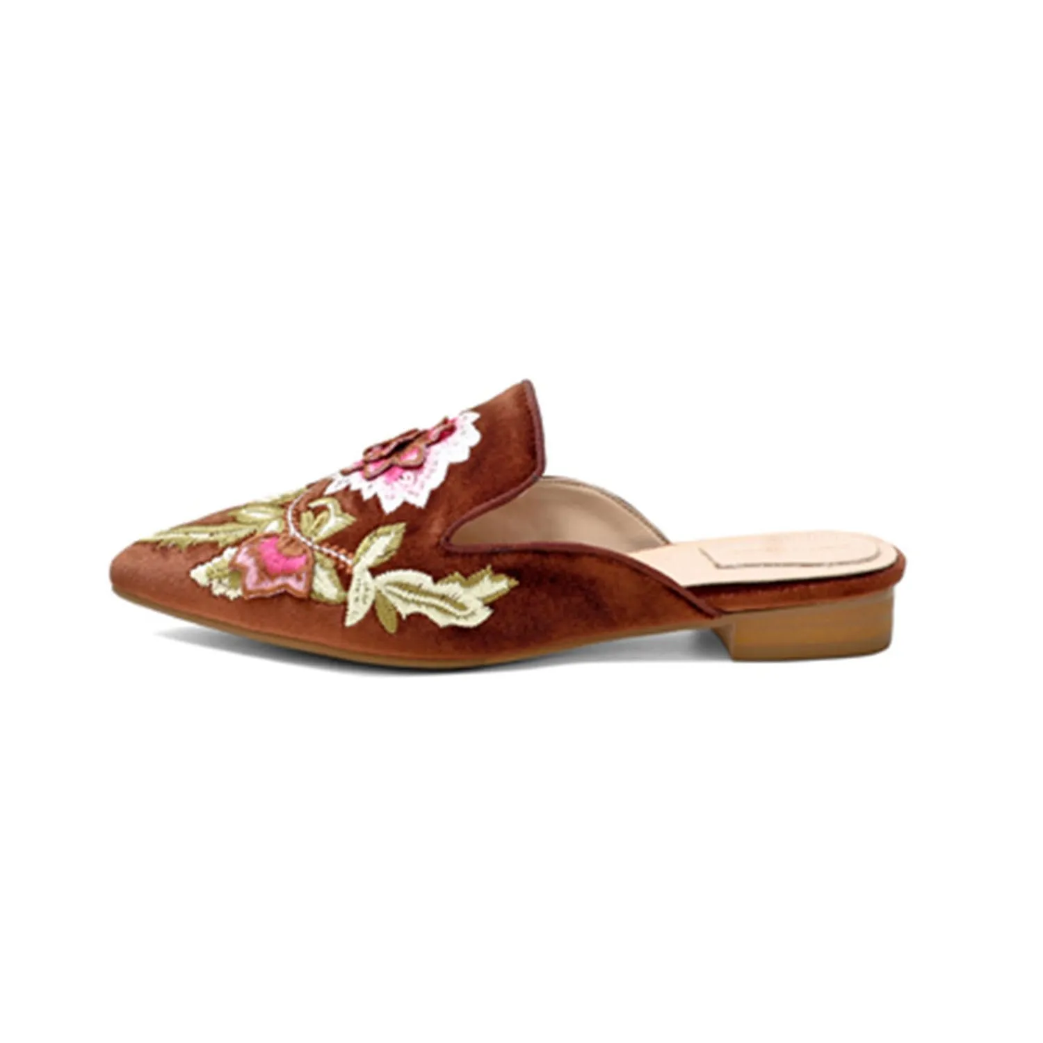 Embroidery Mule Flats