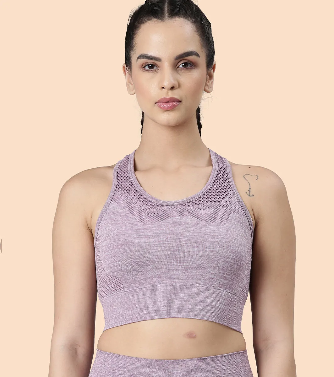 Enamor Medium Support Sports Bra | Held-in-fit Seamless Bra With Perforation For Ventilation For Women | A203