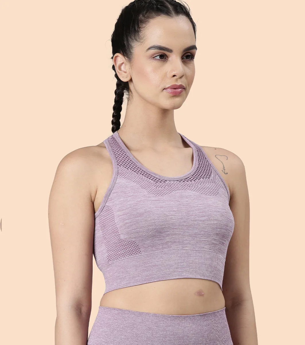 Enamor Medium Support Sports Bra | Held-in-fit Seamless Bra With Perforation For Ventilation For Women | A203