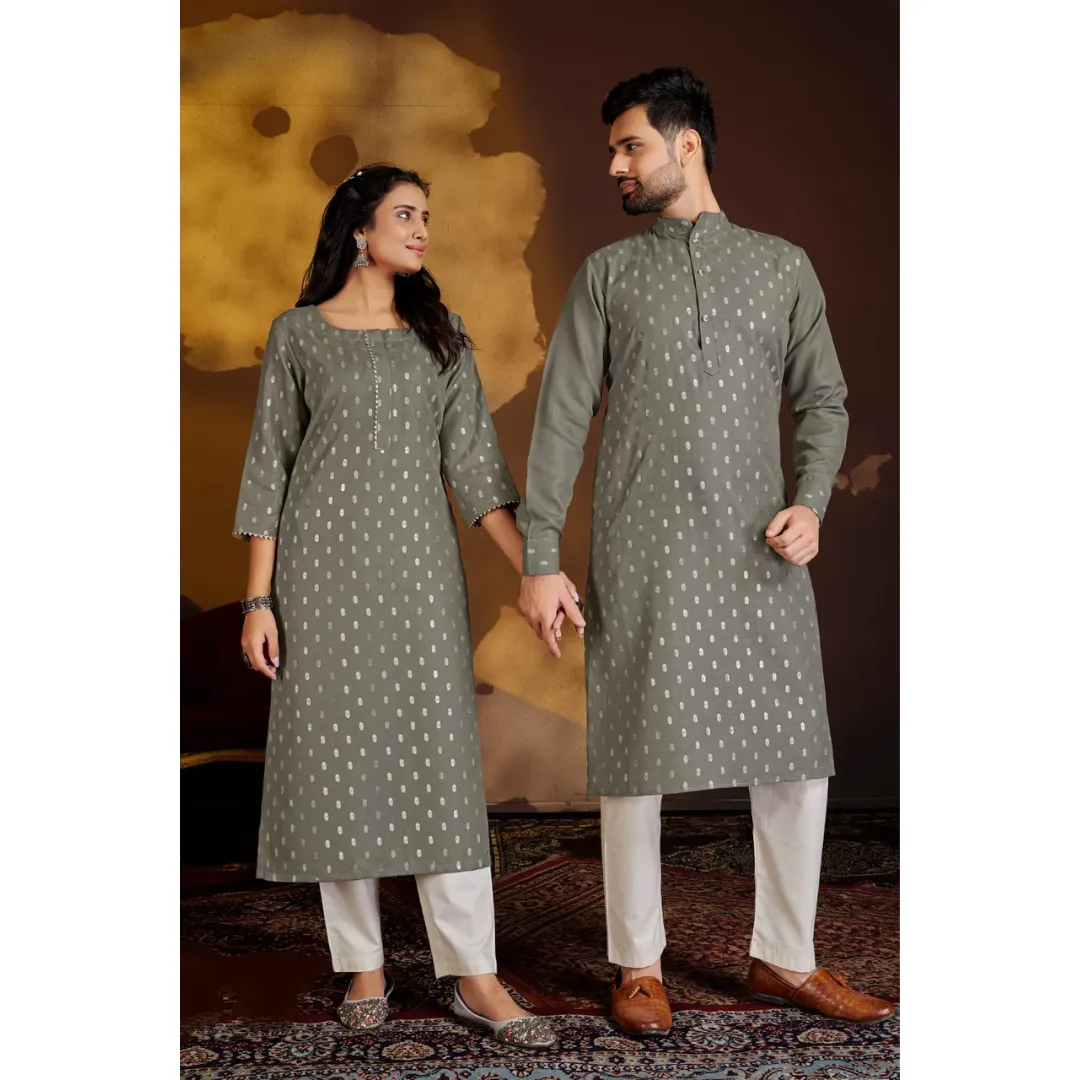 Ethnic Traditional Same Matching Colour Couples Dress