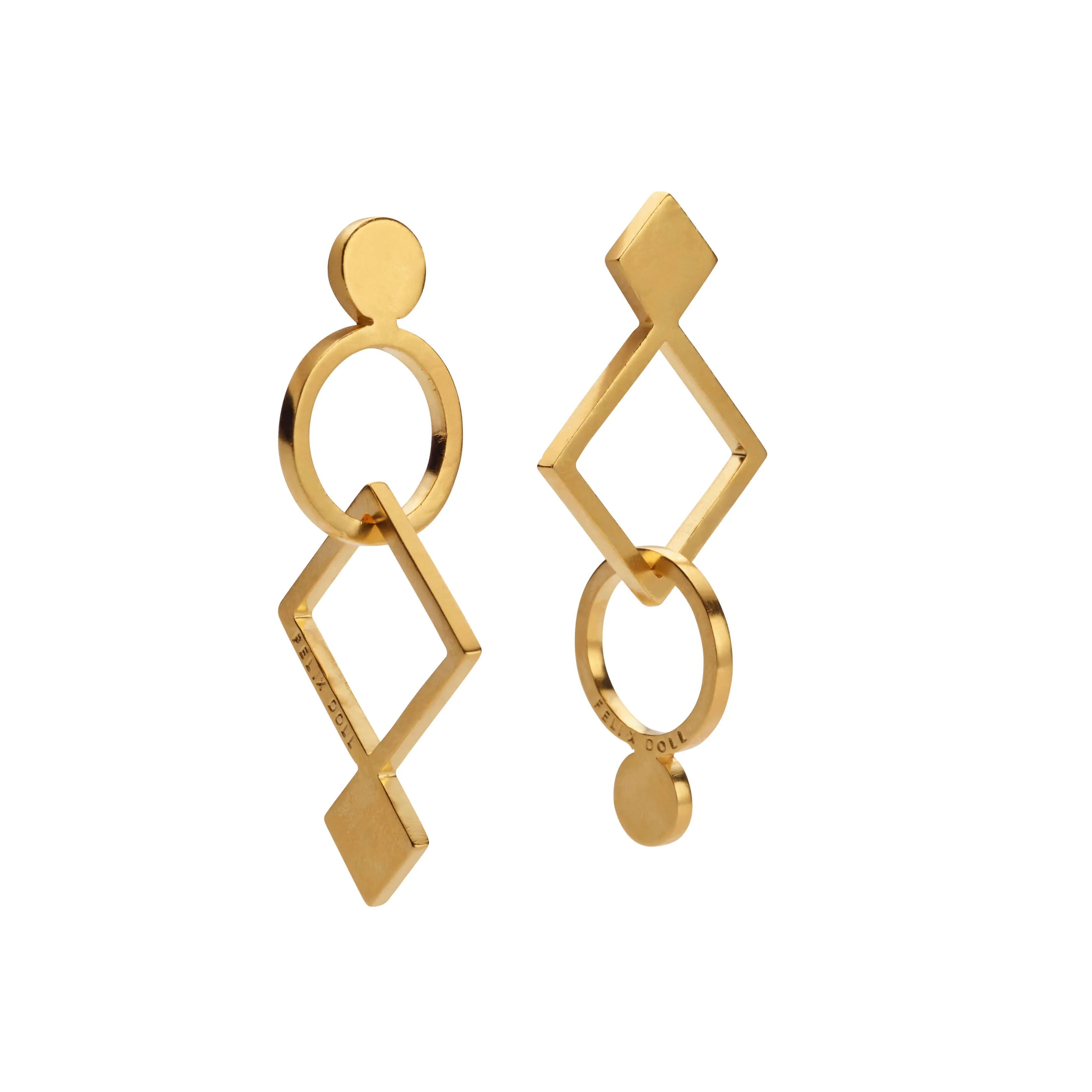 F 667 - Circle & Rectangle Mix Earrings